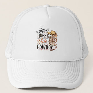 Rette ein Pferd, reite einen Cowboy Truckerkappe