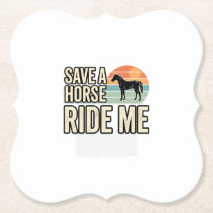 Rette ein Pferd, reite mich Vintage-Western-Shirt- Untersetzer