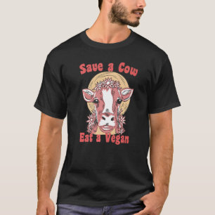 Rette eine Kuh, iss vegan anti Second-Hand-Vegetar T-Shirt