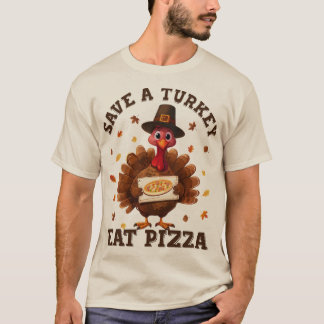Rette einen Truthahn, iss Pizza – Lustige Thanksgi T-Shirt