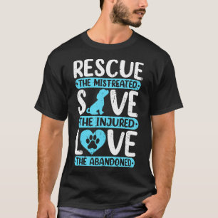 Rette Liebe, Tierrettung Hund Katze Liebhaber T-Shirt