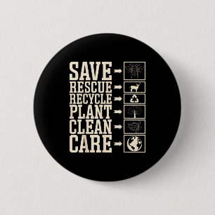 Rette Retten Recyceln Pflanze Reinigen Pflege Button