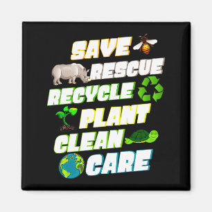 Rette Retten Recyceln Pflanze Reinigen Pflegen Erd Magnet