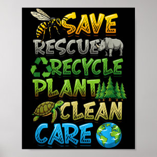 Rette rettung recyceln pflanze sauber pflege erdta poster