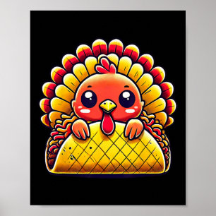 Rette Truthahn Iss Tacos Mexikanisch Lustiges Ernt Poster