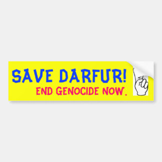 RETTEN SIE DARFUR! BEENDEN SIE GENOZID JETZT AUTOAUFKLEBER