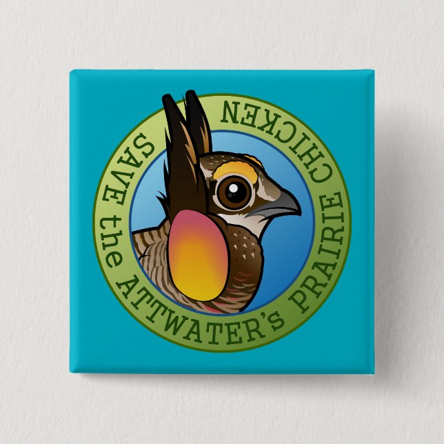 Retten Sie das des Attwaters Grasland-Huhn Button (Vorderseite)