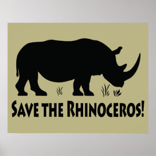Retten Sie das Nashorn Poster