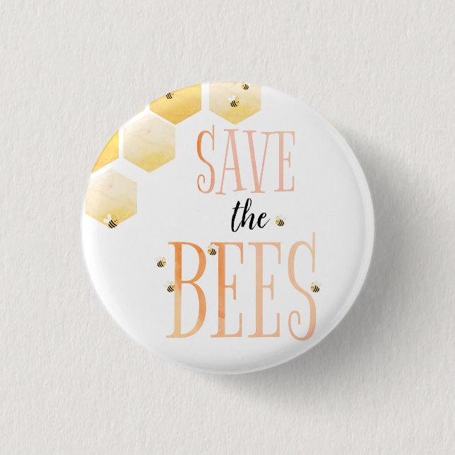 Retten Sie den Bienen Button (Vorderseite)