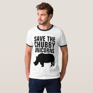 RETTEN Sie DEN CHUBBY UNICORNS lustige T - Shirts