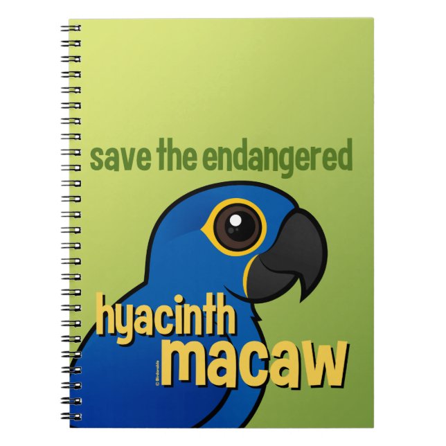Retten Sie den gefährdeten HyazintheMacaw Notizblock (Vorderseite)