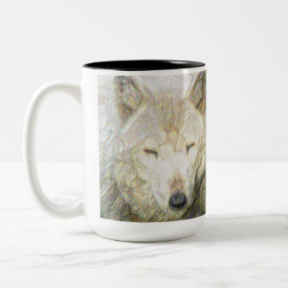 Retten Sie den großen amerikanischen Wolf Zweifarbige Tasse