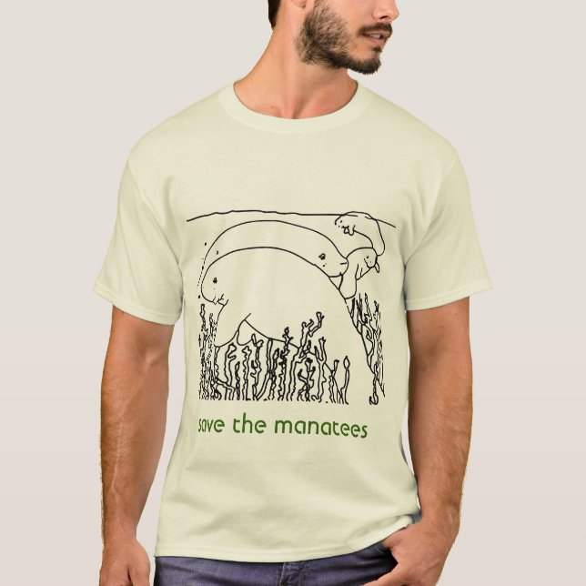 retten Sie den Manatis der Männer T-Shirt (Vorderseite)