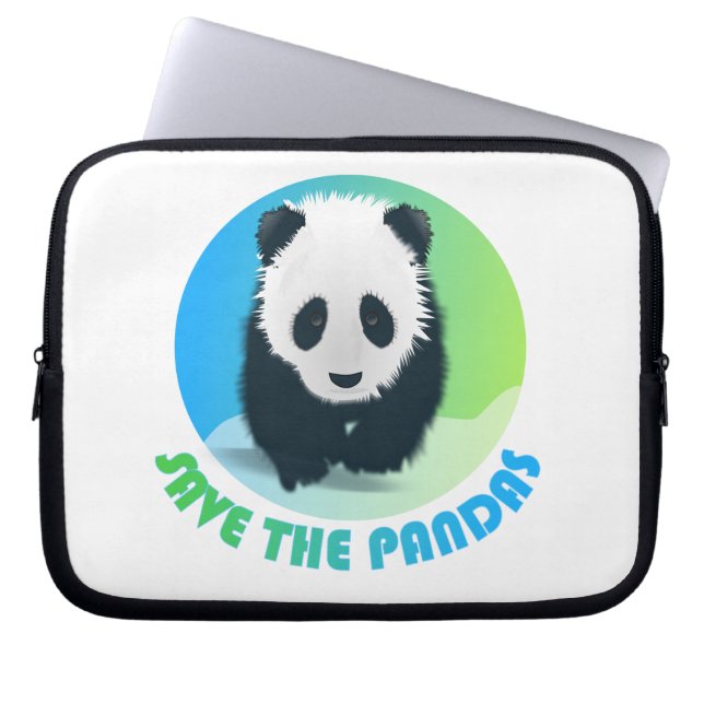 Retten Sie den Pandas Laptop-Tasche Laptopschutzhülle (Vorderseite)