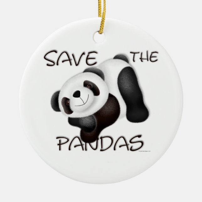 Retten Sie den Pandas Verzierung Keramik Ornament (Vorne)