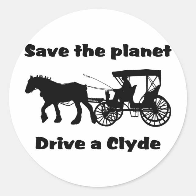 Retten Sie den Planeten auf einem Clyde Runder Aufkleber (Vorderseite)