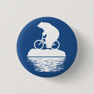 Retten Sie den Planeten: Eisbär-Fahrrad-Knopf Button