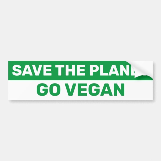 Retten Sie den Planeten für Veganen Protest gegen  Autoaufkleber (Vorne)