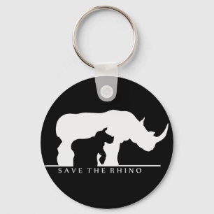 Retten Sie den Rhino Schlüsselanhänger
