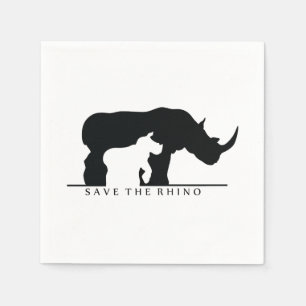 Retten Sie den Rhino Serviette