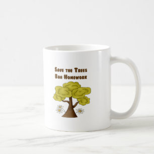 Retten Sie die Baum-Verbot-Hausaufgaben Kaffeetasse