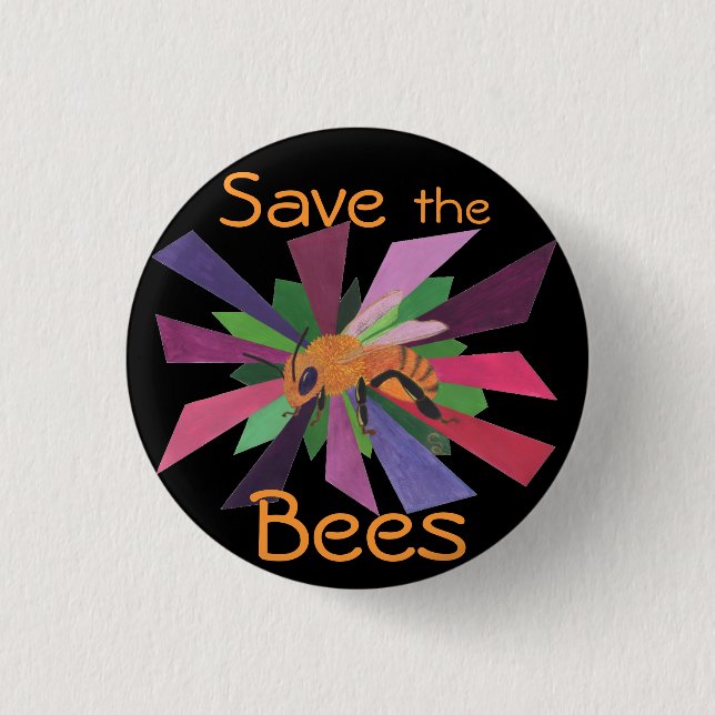 Retten Sie die Bienen Button (Vorderseite)