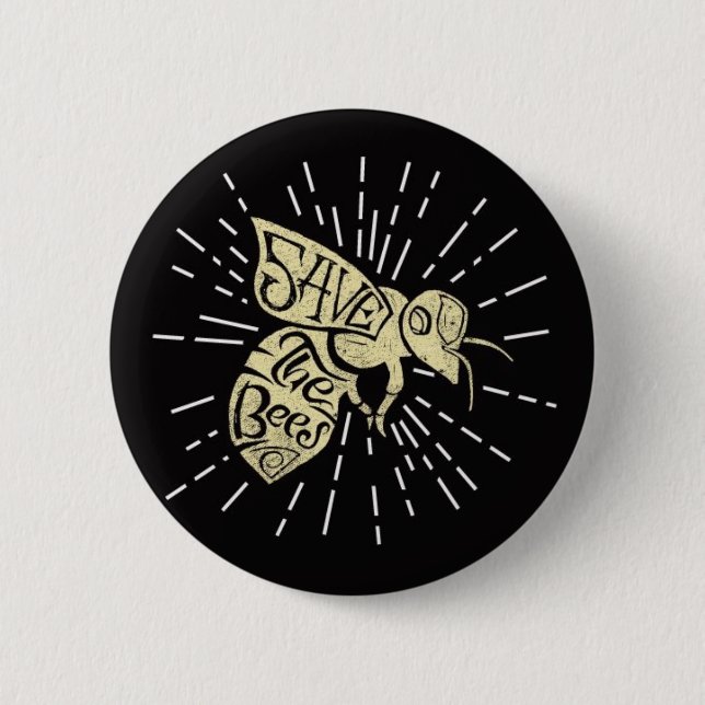 Retten Sie die Bienen Button (Vorderseite)