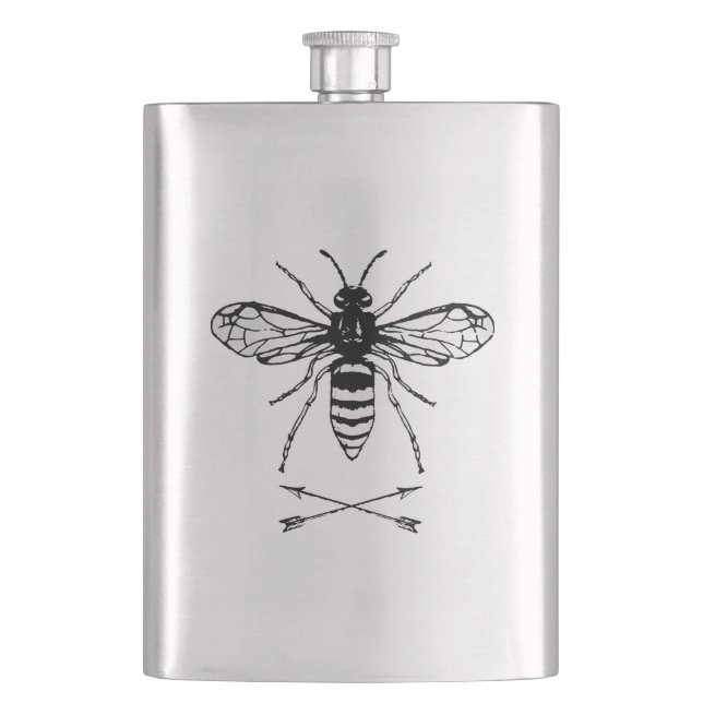 Retten Sie die Bienen Flachmann (Vorderseite)