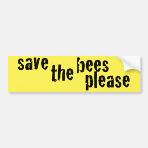 Retten Sie die Bienen gefallen gelbem Autoaufkleber