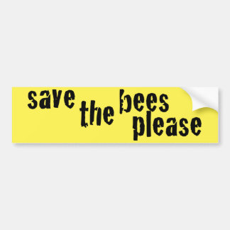 Retten Sie die Bienen gefallen gelbem Autoaufkleber