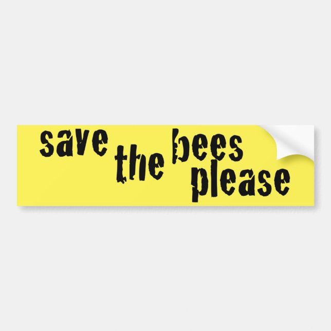 Retten Sie die Bienen gefallen gelbem Autoaufkleber (Vorne)
