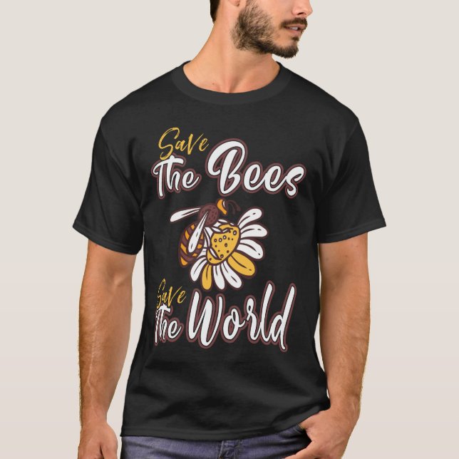 Retten Sie die Bienen retten die Welt T-Shirt (Vorderseite)