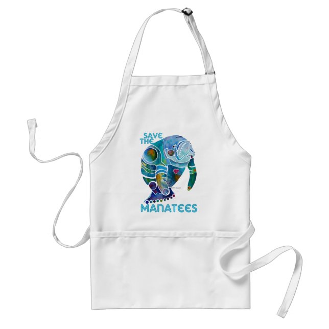 Retten Sie die blauen Manatis Schürze (Vorne)