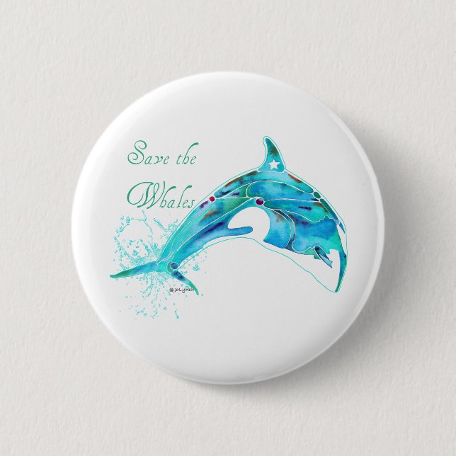 Retten Sie die blauen Wale Button (Vorderseite)