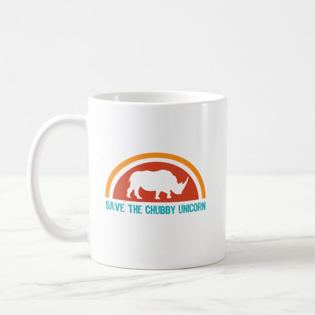 Retten Sie die Chubby Unicorn-Kaffee-Tasse Kaffeetasse (Links)