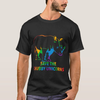 Retten Sie die Chubby Unicornsfarbe T-Shirt