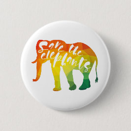 Retten Sie die Elefanten. Kalligraphie, grafische Button