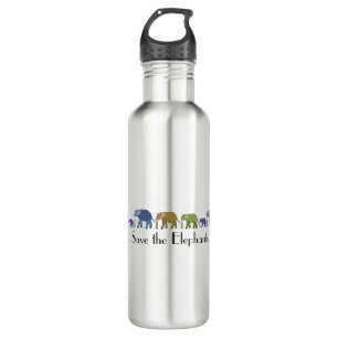 Retten Sie die Elefanten Trinkflasche