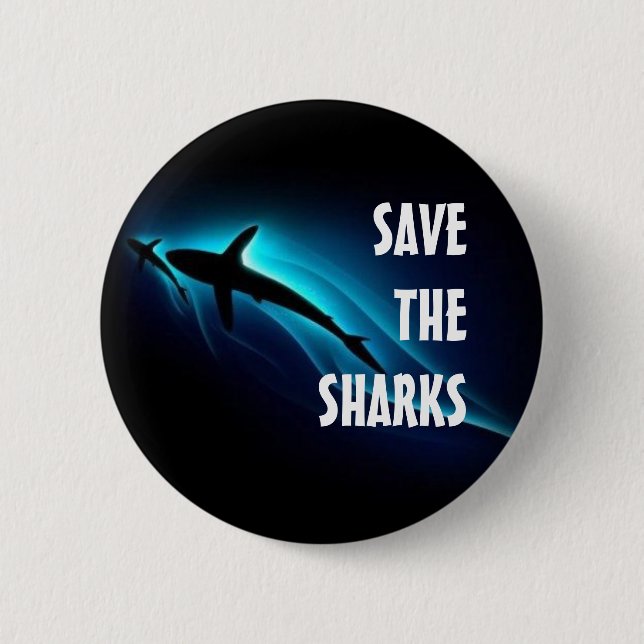 Retten Sie die Haifische Button (Vorderseite)