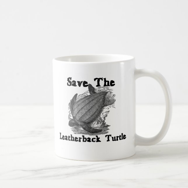 Retten Sie die Leatherbackschildkröte Kaffeetasse (Rechts)