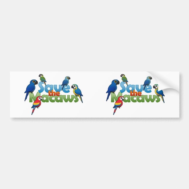Retten Sie die Macaws Autoaufkleber (Vorne)
