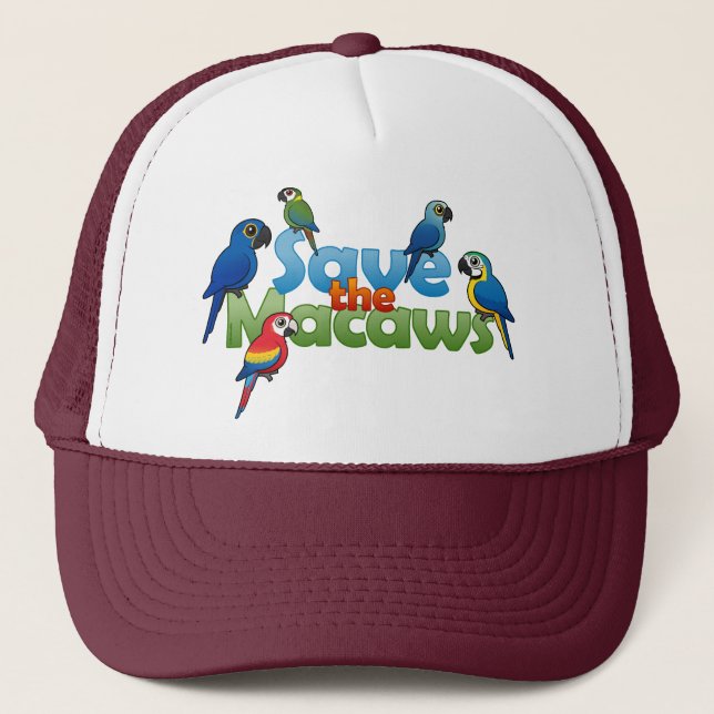 Retten Sie die Macaws Truckerkappe (Vorderseite)