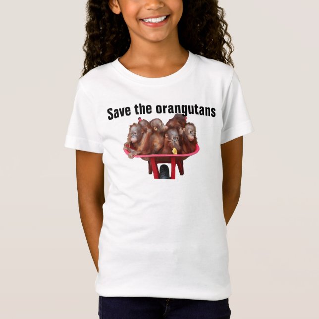 Retten Sie die Orang-Utans gefährdeten Tiere T-Shirt (Vorderseite)