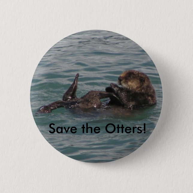 Retten Sie die Otter! Button (Vorderseite)