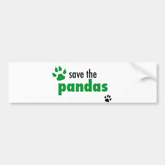 Retten Sie die Pandas Autoaufkleber (Vorne)
