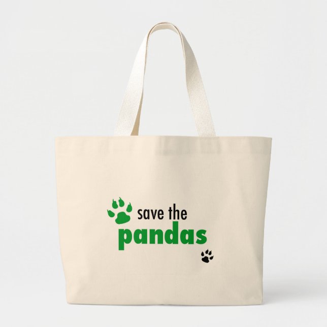 Retten Sie die Pandas Jumbo Stoffbeutel (Vorne)