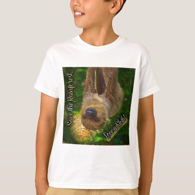 Retten Sie die Regenwaldsloth-Shirts T-Shirt (Vorderseite)