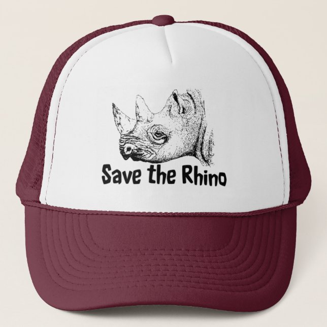 Retten Sie die Rhino-Safari-Kappe Truckerkappe (Vorderseite)