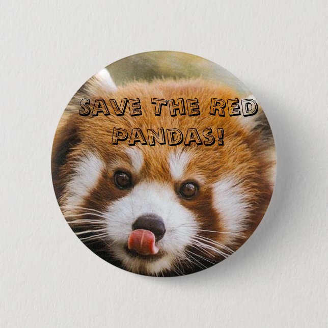 Retten Sie die roten Pandas! Button (Vorderseite)