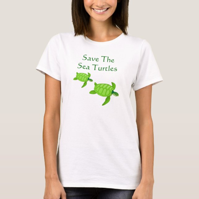 Retten Sie die Seeschildkröte-gefährdete T-Shirt (Vorderseite)